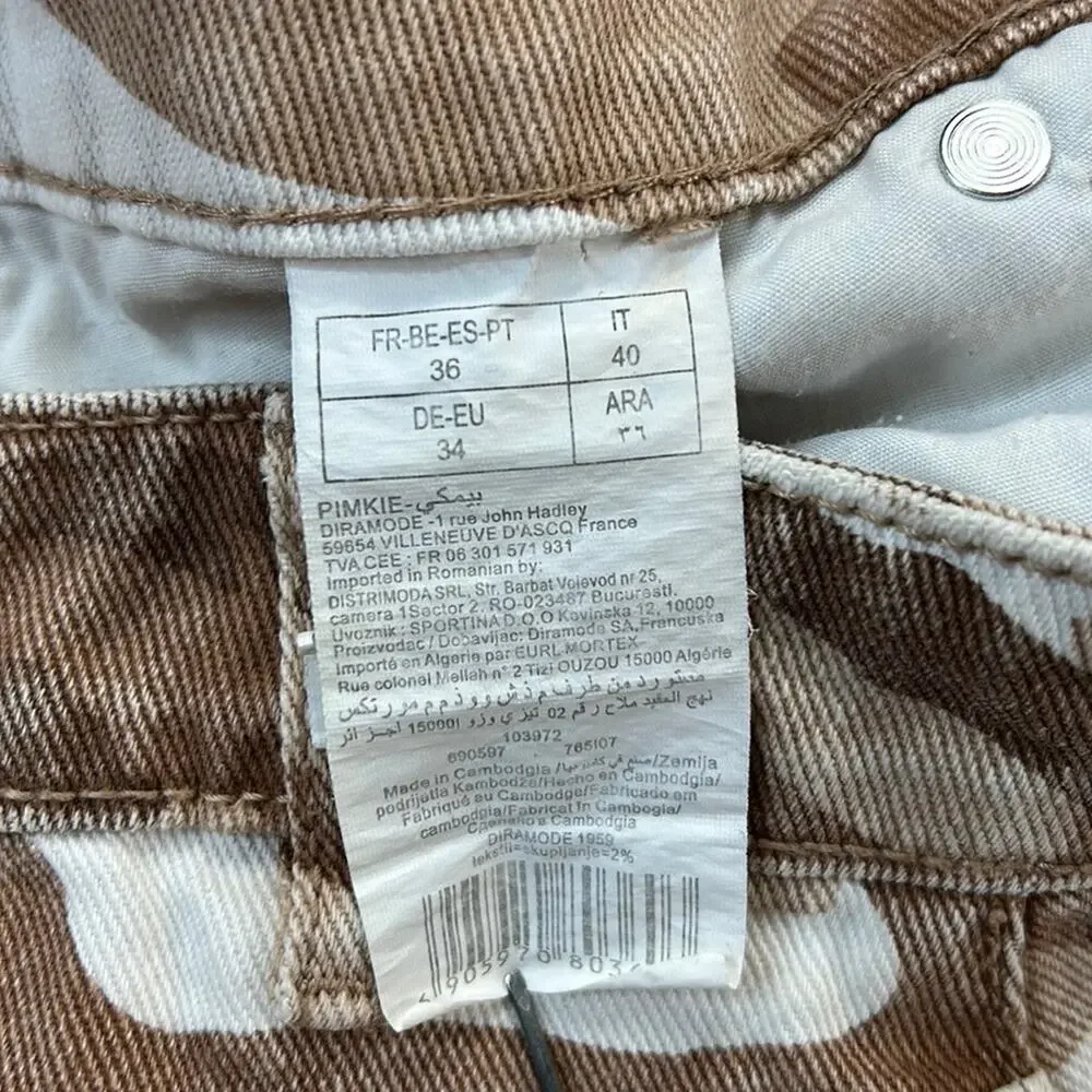 Pimkie collection tan corduroy button down denim mini skirt, 40 or‎ small